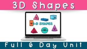 This photo shows a computer with "3D Shapes 5 Day Unit".