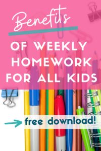 pinterest pin for the benefits of homework